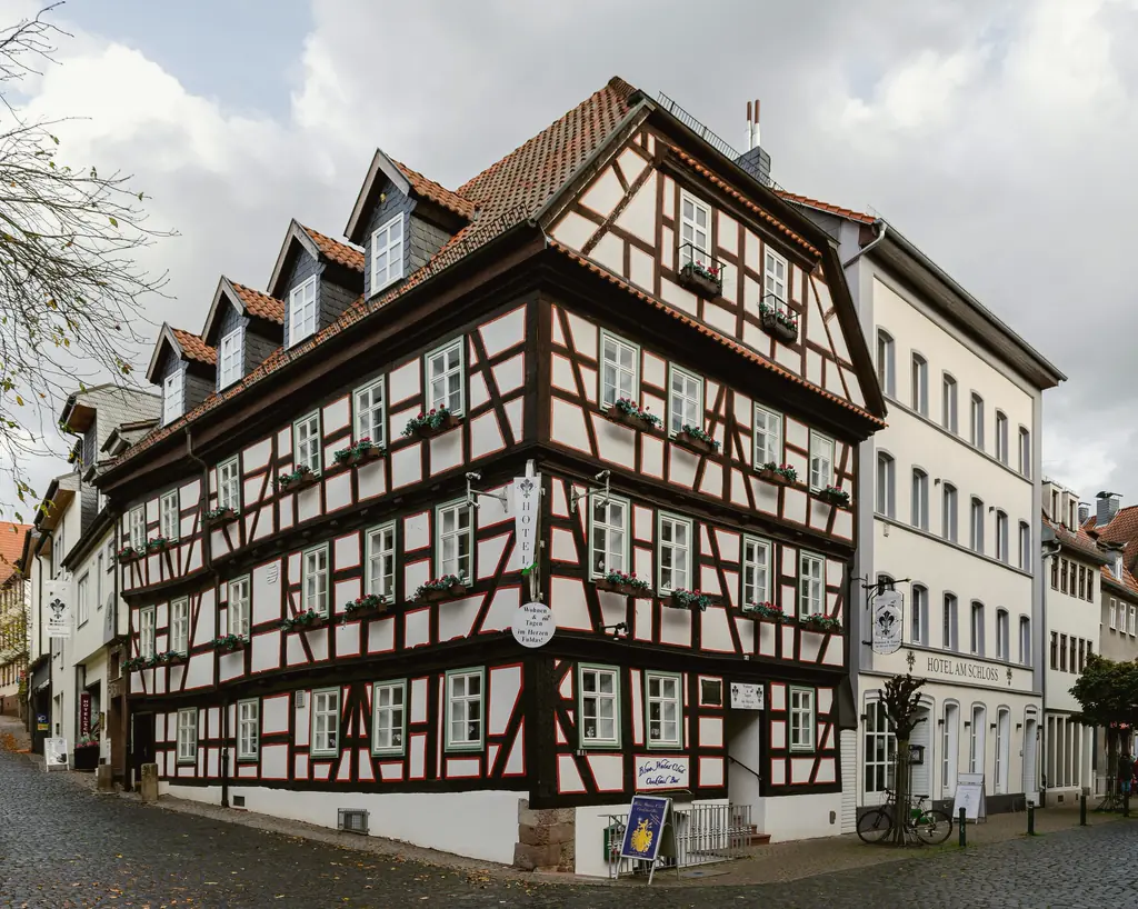Das Fachwerk-Geburtshaus von Ferdinand Braun in der Altstadt von Fulda.